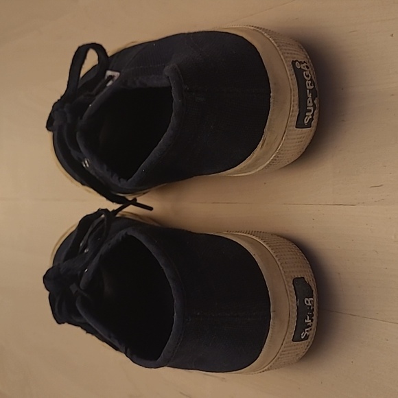 SUPERGA Navy Canvas Low Top Casual Sneakers - Picture 7 of 17